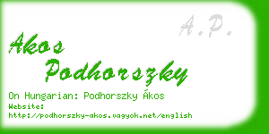 akos podhorszky business card
